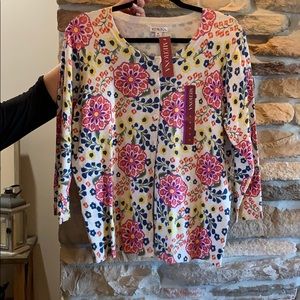 Cream floral cardigan